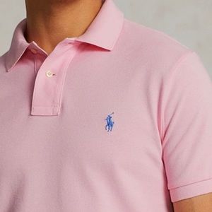 Men’s Polo by Ralph Lauren Soft Cotton Pink and Blue Collared Shirt